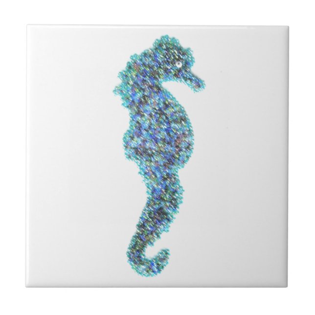 Bead Sea Horse Ceramic Tile (Front)