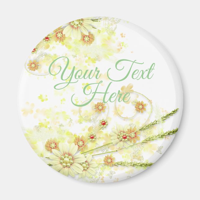 Beaded Floral Magnet (Front)