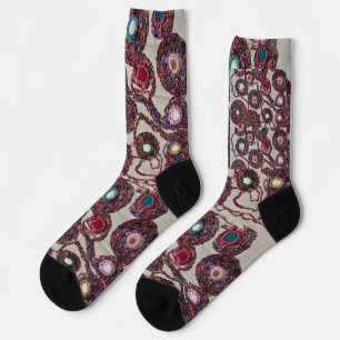 Beaded flowers. socks