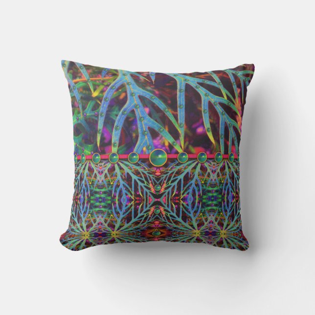 Beaded Leaves Evening Bag Cushion (Front)