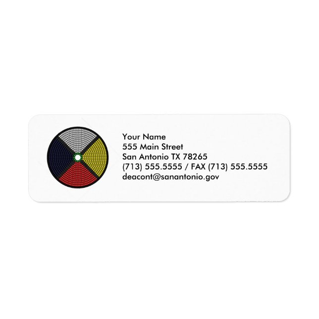 Beaded Medicine Wheel Return Address Label (Front)