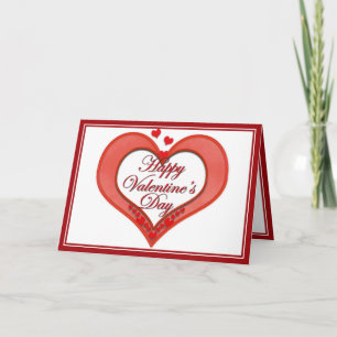 Beaded Red Heart Valentine Holiday Card
