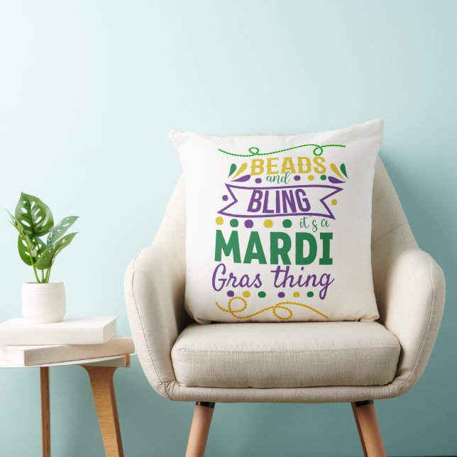 Beads And Bling It's A Mardi Gras Thing Cushion (Chair)