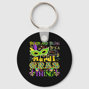 Beads And Bling It's A Mardi Gras Thing Key Ring