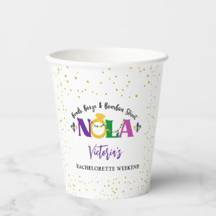 BEADS,BOOZE AND BOURBON STREET NOLA BACHELORETTE  PAPER CUPS