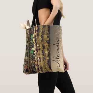 Beads Crystals and Shells Personalised Tote Bag