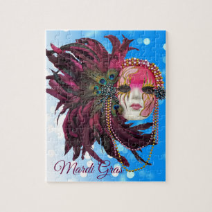 Beads, Feathers and Mardi Gras Mask Jigsaw Puzzle