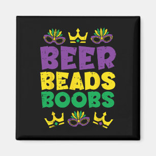 Beads Funny Louisiana Nola Mardi Gras Men Guys Him Magnet