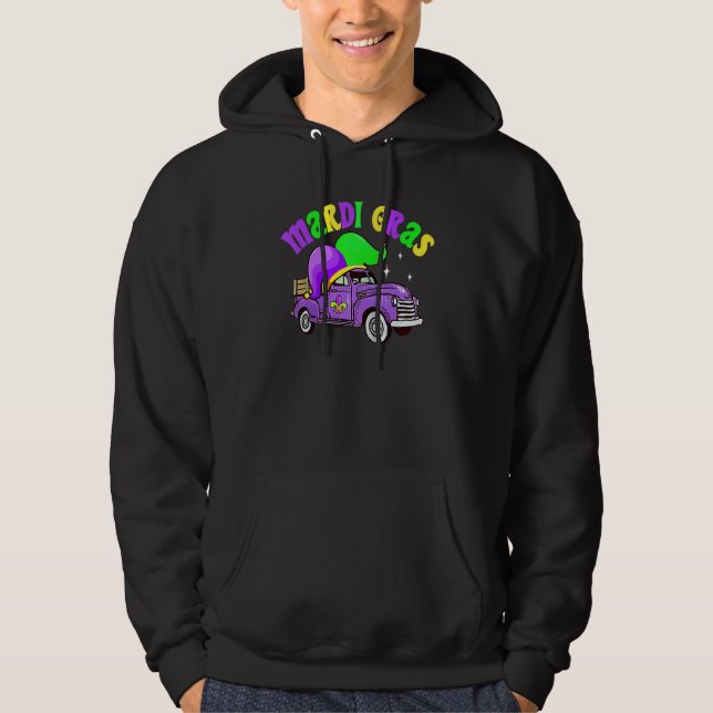 Beads Mardi Gras Truck Mardi Gras Hat Kids Boys Gi Hoodie (Front)