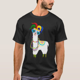 Beads & Mask Mardi Gras Llama For Men Women 1 T-Shirt