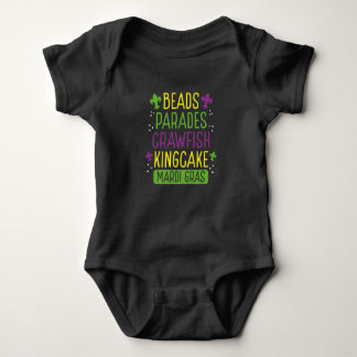 Beads parades crawfish kingcake baby bodysuit