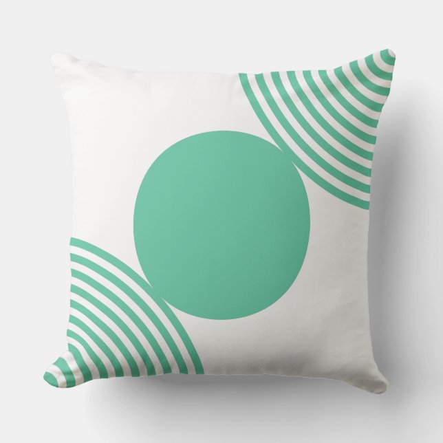 Beads Pattern In Turquoise and White Throw Pillow (Front)