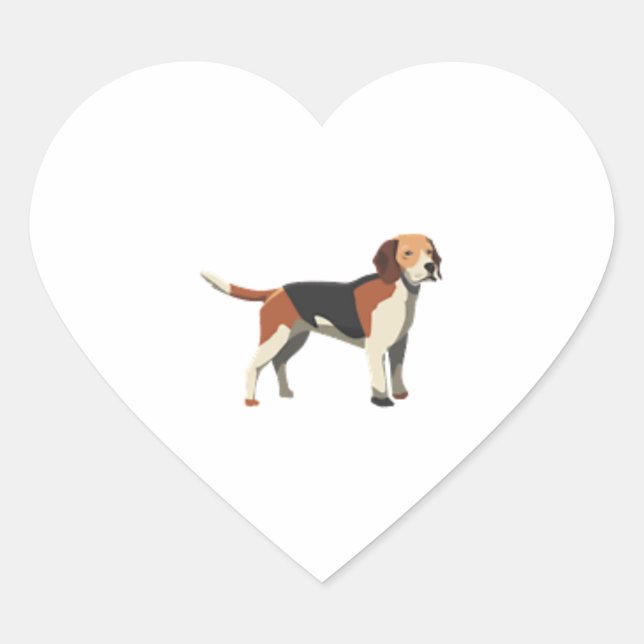 Beagle 3 heart sticker (Front)