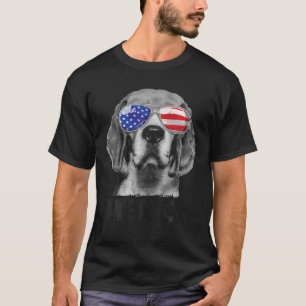 Beagle 4th of July Merica Sunglasses Men USA Ameri T-Shirt