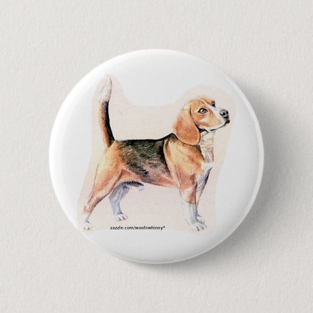 Beagle 6 Cm Round Badge (Front)
