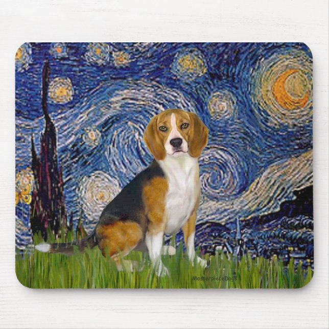 Beagle 7 - Starry Night Mouse Pad (Front)