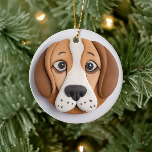 Beagle A Delightful Cookie Inspired Ceramic Ornament (Tree)