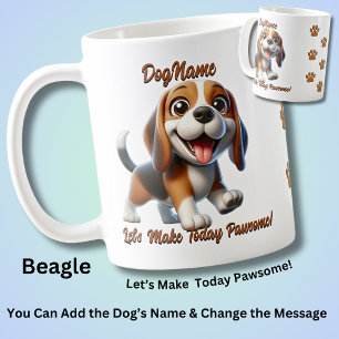 Beagle  - Add Dog's Name, Change Text Coffee Mug