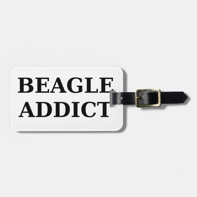 beagle addict luggage tag (Front Horizontal)
