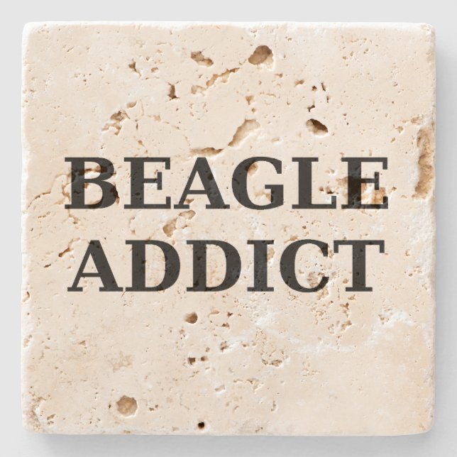 beagle addict stone coaster (Front)