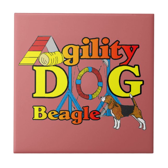 Beagle Agility Gifts Ceramic Tile (Front)