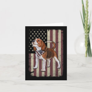 Beagle American Flag Bandanna Patriotic 4th Of Jul Card
