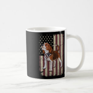 Beagle American Flag Bandanna Patriotic 4th Of Jul Coffee Mug