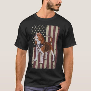 Beagle American Flag Bandanna Patriotic 4th Of Jul T-Shirt