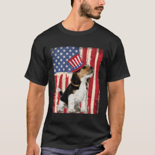 Beagle American Usa Flag Patriotic 4Th Of July T-Shirt