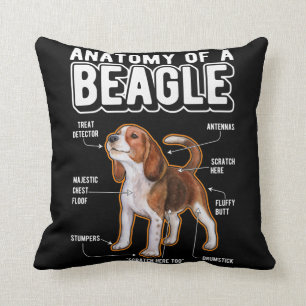 Beagle Anatomy Funny Dog Cushion