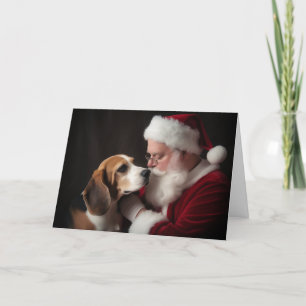Beagle and Santa Christmas Card