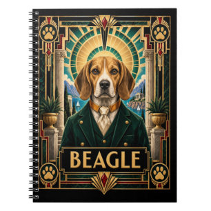 Beagle, Art Deco Dog Notebook
