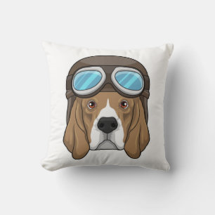 Beagle as Pilot with Pilot hat Cushion