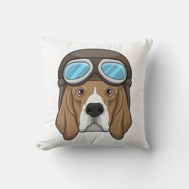 Beagle as Pilot with Pilot hat Cushion (Front)