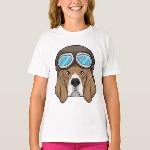 Beagle as Pilot with Pilot hat T-Shirt