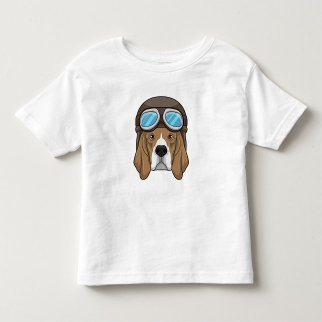 Beagle as Pilot with Pilot hat Toddler T-Shirt (Front)