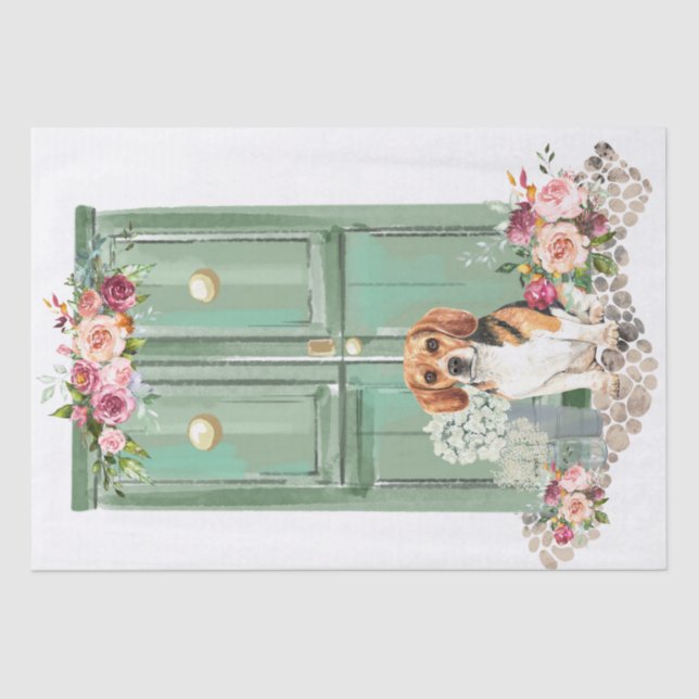 Beagle at the Door Tissue Paper (Front)