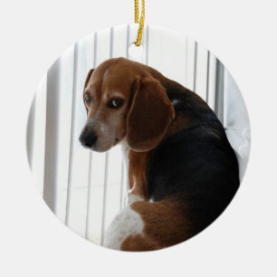 beagle attitude ceramic tree decoration