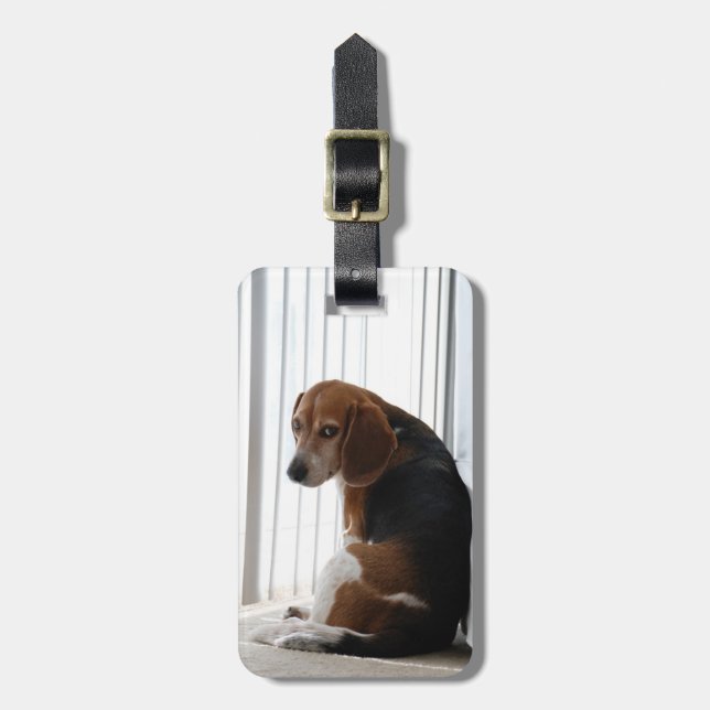 beagle attitude luggage tag (Front Vertical)