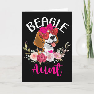 Beagle Aunt Floral Valentine Design Dog Lover Aunt Card
