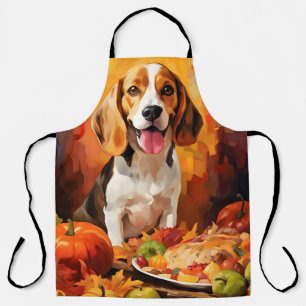 Beagle Autumn Thanksgiving Apron