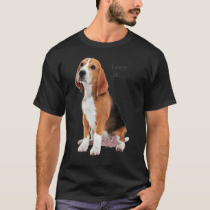 Beagle Beagles Love Is Dog Mum Dad Puppy Pet Cute T-Shirt