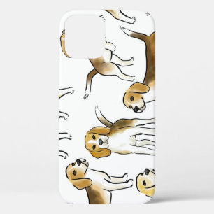 Beagle Beauty: Watercolor Dog Pattern iPhone 12 Case