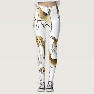 Beagle Beauty: Watercolor Dog Pattern Leggings