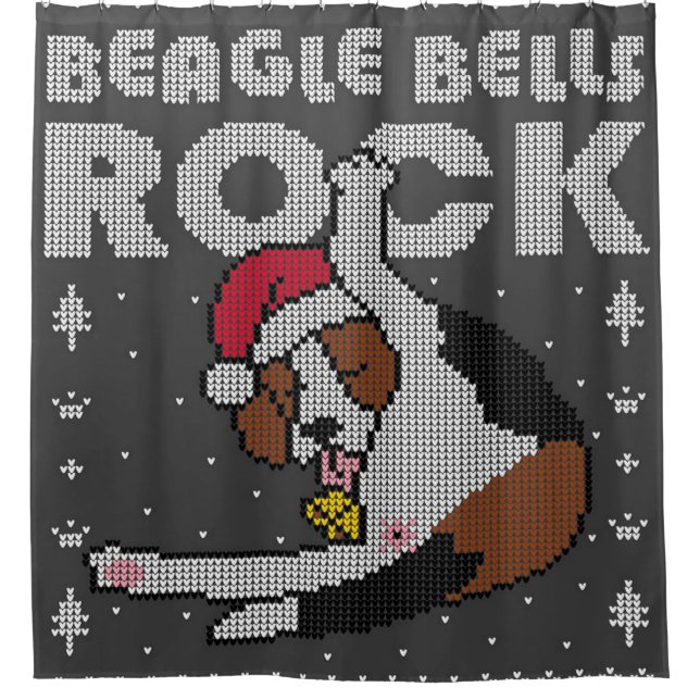 Beagle Bells Shower Curtain (Front)