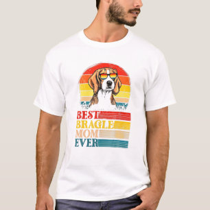 Beagle Best Dog Mum Ever Retro Sunset Beach Vibe T-Shirt
