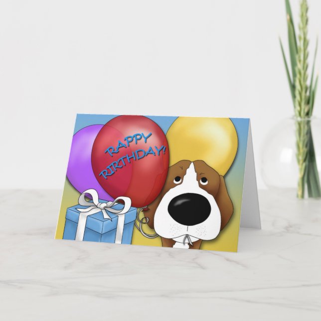 Beagle Birthday Card (Front)