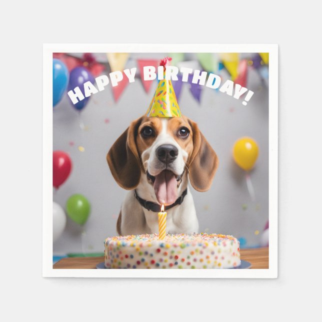 Beagle Birthday Party Napkin (Front)