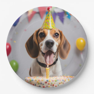 Beagle Birthday Party Paper Plate