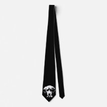 Beagle Black & White Pop Art Dog Face Neck Tie